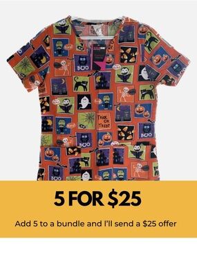 Scrubstar Halloween scrub top.